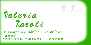 valeria karoli business card